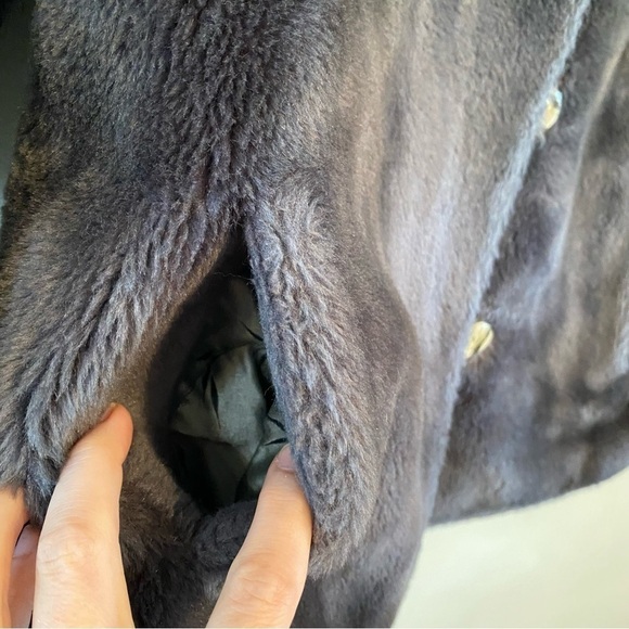 Borgana Vintage faux fur grey short coat medium - Picture 3 of 7